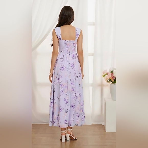 Grace Karin Purple Off-Shoulder Ruched Sundress #622 - Picture 8 of 10